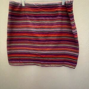 Kaisely Multicolor Striped Mini Skirt
